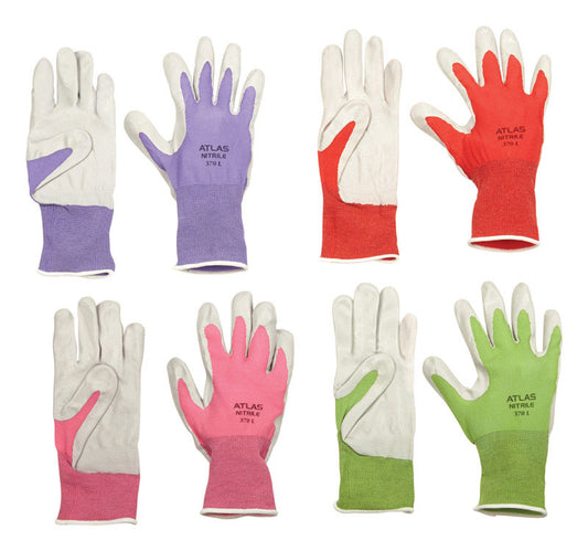 Atlas Unisex Indoor/Outdoor Nitrile Coated Gloves Assorted S 1 pair (Pack of 4)