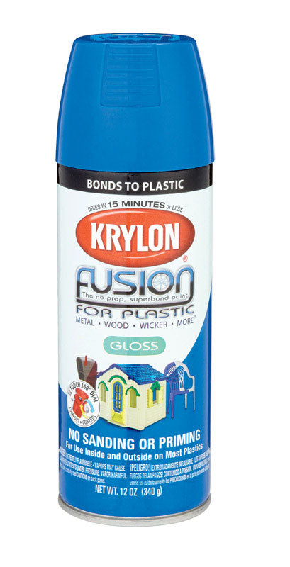 Krylon Gloss Patriotic Blue Fusion Spray Paint 12 oz. (Pack of 6)