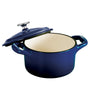 10.5 oz Enameled Cast-Iron Series 1000 Covered Mini Cocotte - Gradated Cobalt