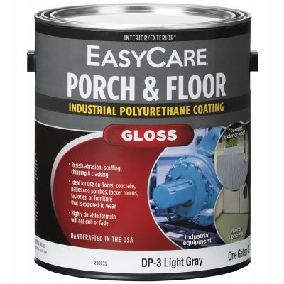 Premium Interior/Exterior Gloss Polyurethane Porch & Floor Enamel, Light Gray, 1-Gallon (Pack of 2)