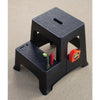 Tricam Plastic Black 2-Step Stool 325 lbs. Capacity, 19.25 H x 15.75 W x 16 D in.