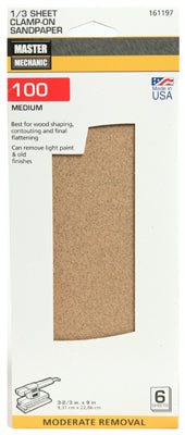 6-Pack 1/3-Sheet Assorted-Grit Sandpaper