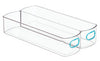 iDesign Clear/Teal Divided Kitchen Bin 3 in. H X 7.96 in. W