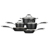 Ceramica Deluxe 8 Pc Ceramic Cookware Set - Black