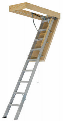 Louisville 10.3 ft. H X 25.5 in.   W Aluminum Attic Ladder Type IAA 375 lb. cap.