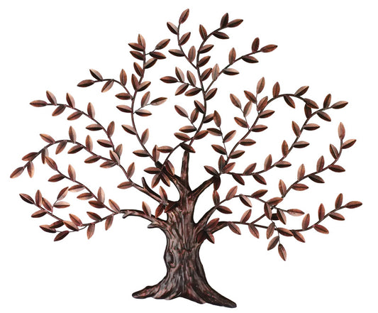Living Accents 30 in. H X 25 in. W X 2 in. L Brown Steel Tree Wall Plaque (Pack of 4)