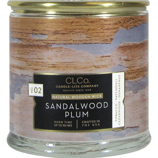 CLCo White Sandalwood Plum Scent Wood Wick Candle Jar 4 in.   H X 4 in.   D (Pack of 3)