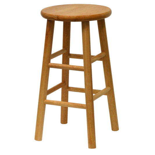 Winsome Wood 81884 24" Natural Beveled Seat Barstool (Pack of 2)