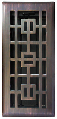 Floor Register,  Oil-Rubbed Bronze, 4 x 10-In.