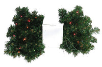 Lighted Branch Garland, Green PVC, 35 Multi-color Lights, 9-Ft. (Pack of 6)