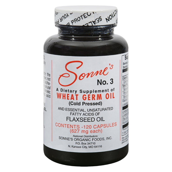 Aceite de germen de trigo nº 3 de Sonne - 627 mg cada uno - 120 cápsulas