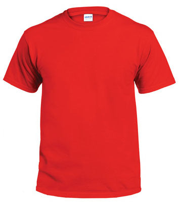 T-Shirt, Short-Sleeve, Red Cotton, XL (Pack of 2)
