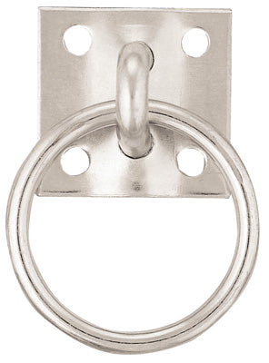 Livestock Hardware, #52 Tie Ring Plate, Zinc-Plated Steel, 1-3/4 x 1-7/8-In.
