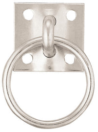 Livestock Hardware, #52 Tie Ring Plate, Zinc-Plated Steel, 1-3/4 x 1-7/8-In.