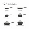 Ceramica Deluxe 10 Pc Ceramic Cookware Set - Black