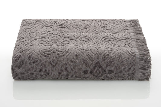 Sapphire Collection 100% Genuine Cotton Jacquard Bath Towel 30X54 In (76X137 Cm) Smoke P. Gray