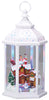 Roman White Tri-Color Lantern with Village Tabletop Decor Indoor Christmas Decor (Pack of 2)