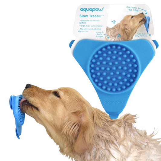 Aquapaw Slow Treater Blue Silicone Skid-Resistant Treat Feeder 9 L x 1 H x 7 W in. for Cats/Dogs