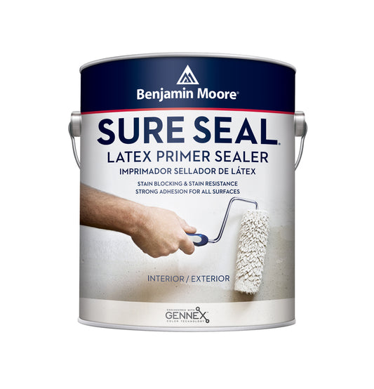 Benjamin Moore Sure Seal White Flat Acrylic Latex Primer and Sealer 1 gal. (Pack of 4)
