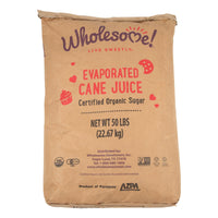 Wholesome Sweeteners Cane Sugar Organic and Natural - Single Bulk Item - 50LB