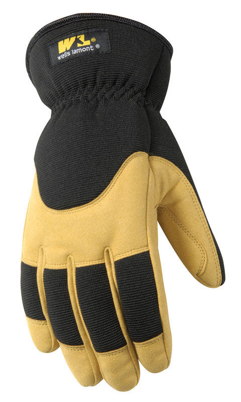 Wells Lamont  XL  Synthetic Leather  Winter  Black  Gloves