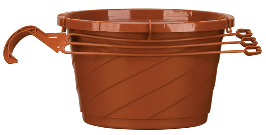 Akro Mils HSO12004E24 12" Clay Euro Hanging Baskets With Attached Saucers (Pack of 12)
