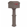 Gibraltar Mailboxes Grand Haven Plastic Post and Box Combo Mocha Mailbox 54 in. H x 16.63 in. W x 20 in. L
