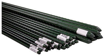 Steel Plant Stakes, Green Coated, 2-Ft., 4-Pk. (Pack of 6)