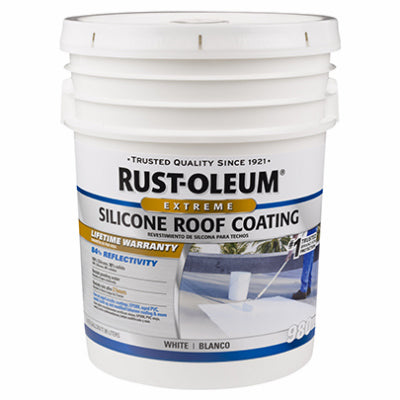 Silicone Roof Coating, White, 5-Gallons