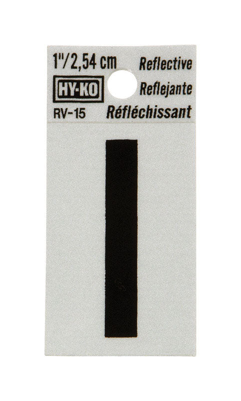 Hy-Ko 1 in. Reflective Black Vinyl Letter I Self-Adhesive 1 pc. (Pack of 10)