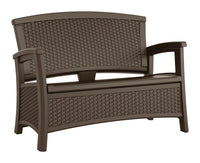 Suncast  Elements  Wicker  Storage Bench  Resin  35.5 in. H x 47 in. L x 29.75 in. D