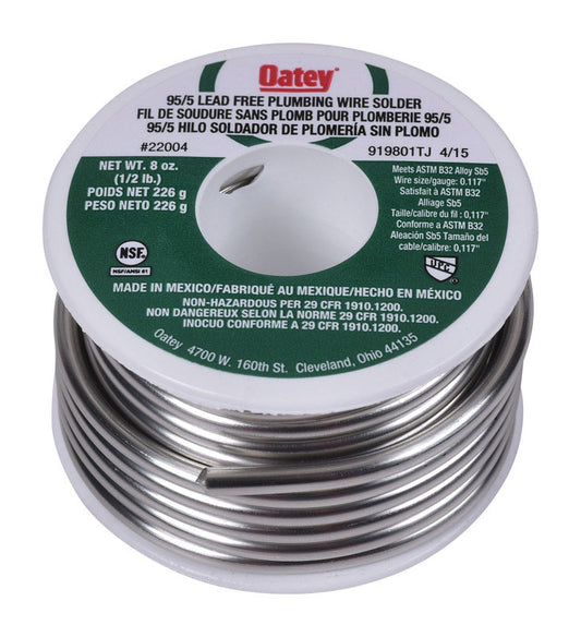 Oatey 8 oz Lead-Free Plumbing Wire Solder Tin/Antimony 95/5 1 pc
