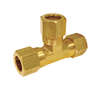 JMF 3/16 in. Compression x 3/16 in. Dia. Compression Yellow Brass Tee (Pack of 5)