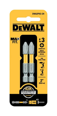 DeWalt Max Fit Phillips #3  S X 2 in. L Power Bit S2 Tool Steel 2 pc (Pack of 5)