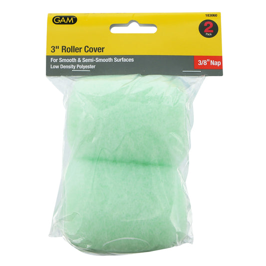 1 GAM Polyester 3 in. W X 3/8 in. Mini Paint Roller Cover 2 pk