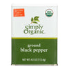 Simply Organic Ground Black Pepper - Case of 6 - 4 oz.