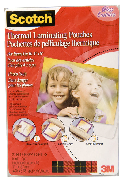 3M TP5900-20 4" X 6" Laminating Pouch 20 Count