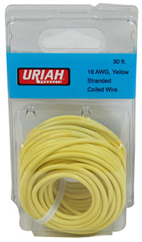 Automotive Wire, Insulation, Yellow, 16 AWG, 30-Ft.