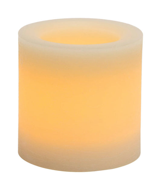 Inglow Butter Cream Vanilla Scent Pillar Candle 4 in. H x 4 in. Dia. (Pack of 6)