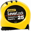Stanley LeverLock 25 ft. L X 1 in. W Tape Measure 1 pk