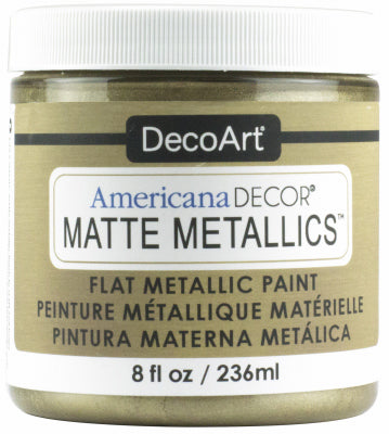 Americana Decor Matte Metallic Craft Paint, Champagne, 8-oz. (Pack of 3)