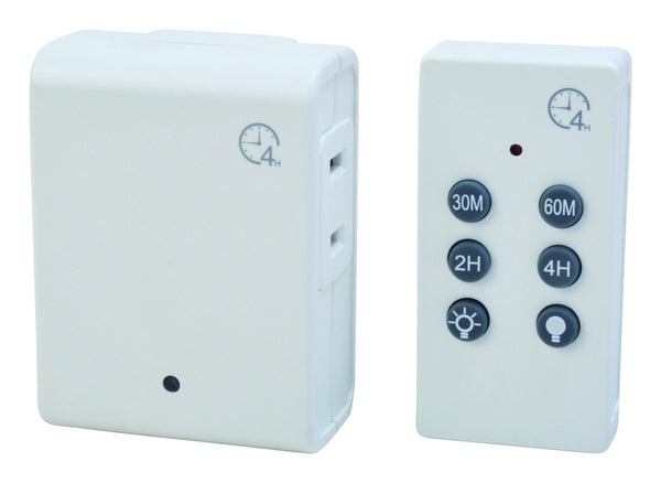 Temporizador remoto inalámbrico para interiores Woods de 125 voltios, color blanco