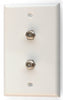 Black Point Products Inc White Plastic Flush Mount Coaxial Wall Plate for RG6/RG59 Ohm Cable