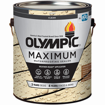 Olympic Maximum Clear Oil-Based Semi-Transparent Waterproofer 1 gal. (Pack of 4)