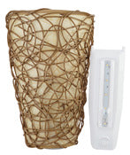 It'S Exciting Lighting Iel-2110 Tan Brown Wicker Battery Powered Wall Sconce