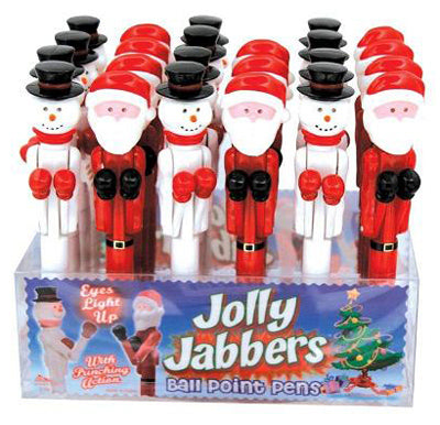 DM Merchandising Jolly Jabbers Assorted Colors Christmas Light Up Punching Pen (Pack of 24)