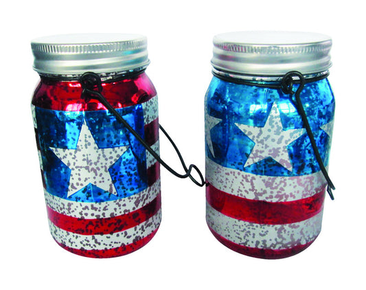 Infinity 5.71 in. Glass U.S.A. Lantern Multicolored (Pack of 24)