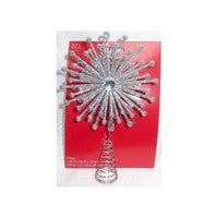 Celebrations Home Silver Glitter Snowflake Burst Indoor Christmas Decor 5.5 in.