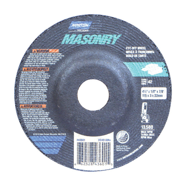 Norton  4-1/2 in. Dia. x 7/8 in.  Silicon Carbide  Cut-Off Wheel  1 pc.