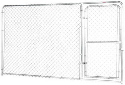 10 x 6-Ft. Dog Kennel Bent Frame Gate Panel, Silver Series